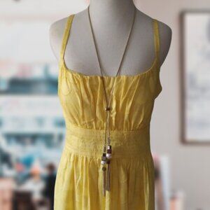 White House Black Market  long snake chain tassels pendant necklace fun playful